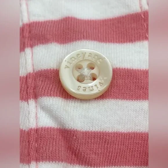 Vineyard Vines Men’s Polo Pique Shirt Short Sleeve Pink White Stripes Size XL - Picture 8 of 11
